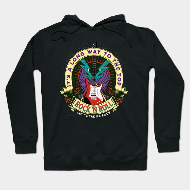 Long Way To Rock N Roll Hoodie by RockReflections